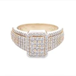 Raised Cushion Diamond Ring 1.60cttw 10K Gold