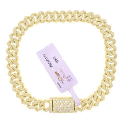 Real Diamond Cuban Bracelet 8MM Sharp Links 10K Yellow Or White Gold -Wandr Jewelry Store real diamond cuban bracelet 8mm sharp links 10k yellow or white gold hiphopbling 142633