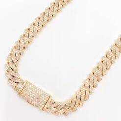 Real Diamond Cuban Chain 10MM Sharp Links 10K Yellow Or White Gold