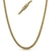 Real Diamond Stainless Steel Gold Hip Hop Chain 4MM