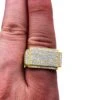 Rectangle Block .38cttw Diamond 10K Yellow Gold Ring