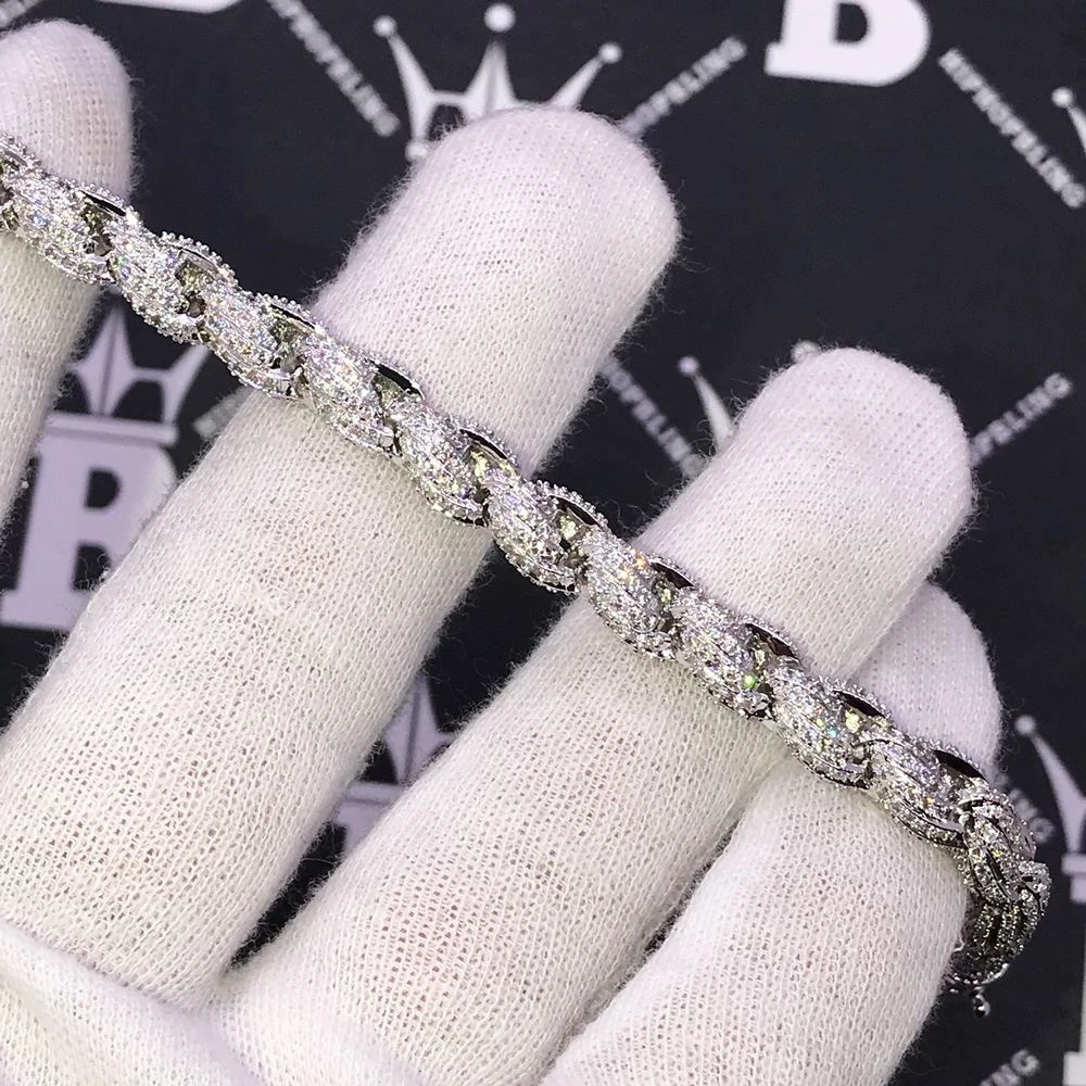 Rope Moissanite Bracelet Iced Out .925 Sterling Silver 4 Rope Moissanite Bracelet Iced Out .925 Sterling Silver - Image 4