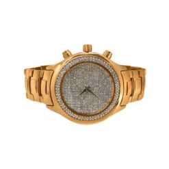 Rose Gold Circular Bling Bling Mens Watch
