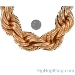 Rose Gold Dookie Rope Chain 30MM