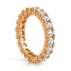 Rose Gold Eternity Band 360 3MM CZ Bling Bling Ring -Wandr Jewelry Store rose gold eternity band 360 3mm cz bling bling ring 6 hiphopbling 398980
