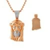 Rose Gold Micro Jesus Chain Polished Solid Back