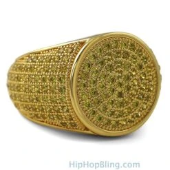 Round Lemonade CZ Micro Pave Bling Ring