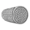 Round Rhodium CZ Micro Pave Bling Ring