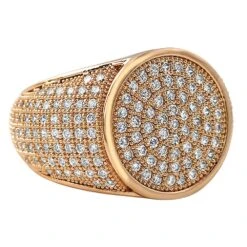 Round Rose Gold CZ Micro Pave Bling Ring
