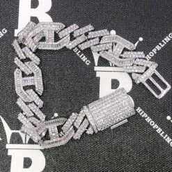 Sharp Baguette Mariner Figaro Iced Out Hip Hop Bracelet -Wandr Jewelry Store sharp baguette mariner figaro iced out hip hop bracelet hiphopbling 307464