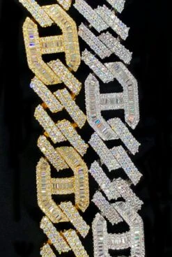 Sharp Baguette Mariner Figaro Iced Out Hip Hop Bracelet -Wandr Jewelry Store sharp baguette mariner figaro iced out hip hop bracelet hiphopbling 818013