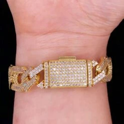 Sharp Baguette Mariner Figaro Iced Out Hip Hop Bracelet -Wandr Jewelry Store sharp baguette mariner figaro iced out hip hop bracelet hiphopbling 905860