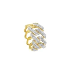 Sharp Cuban 1.12cttw Diamond Ring 10K Yellow Gold