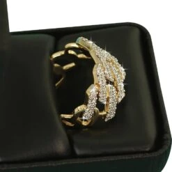 Sharp Cuban 1.12cttw Diamond Ring 10K Yellow Gold -Wandr Jewelry Store sharp cuban 112cttw diamond ring 10k yellow gold hiphopbling 533472