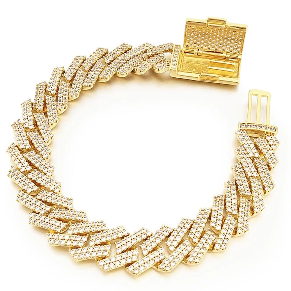 Sharp Cuban 14MM Bling Bling Bracelet 2 Sharp Cuban 14MM Bling Bling Bracelet - Image 2