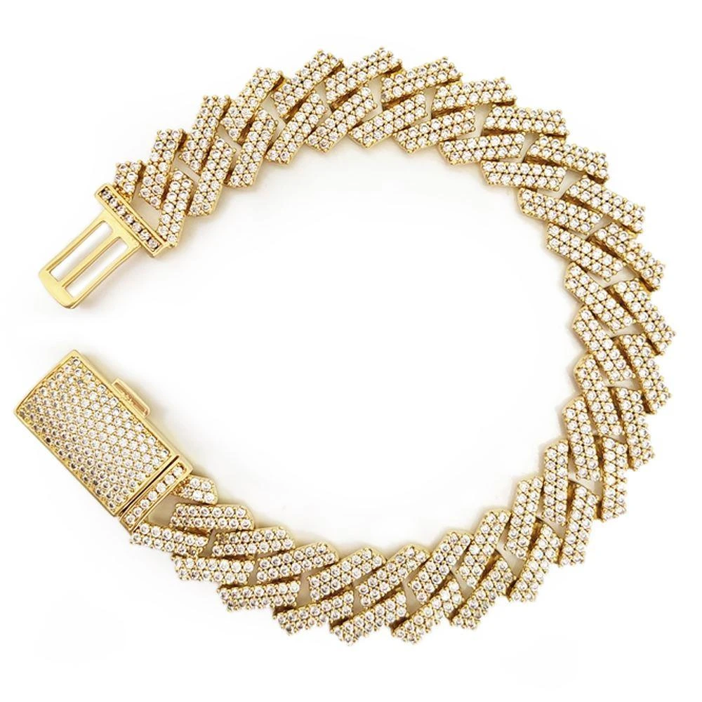 Sharp Cuban 14MM Bling Bling Bracelet 1 Sharp Cuban 14MM Bling Bling Bracelet