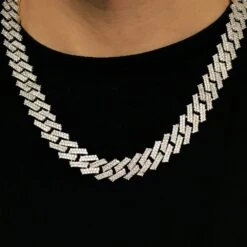 Sharp Cuban Bling Bling Chain 14MMWhite / Yellow Gold -Wandr Jewelry Store sharp cuban bling bling chain 14mm white yellow gold white gold 18 hiphopbling 378262