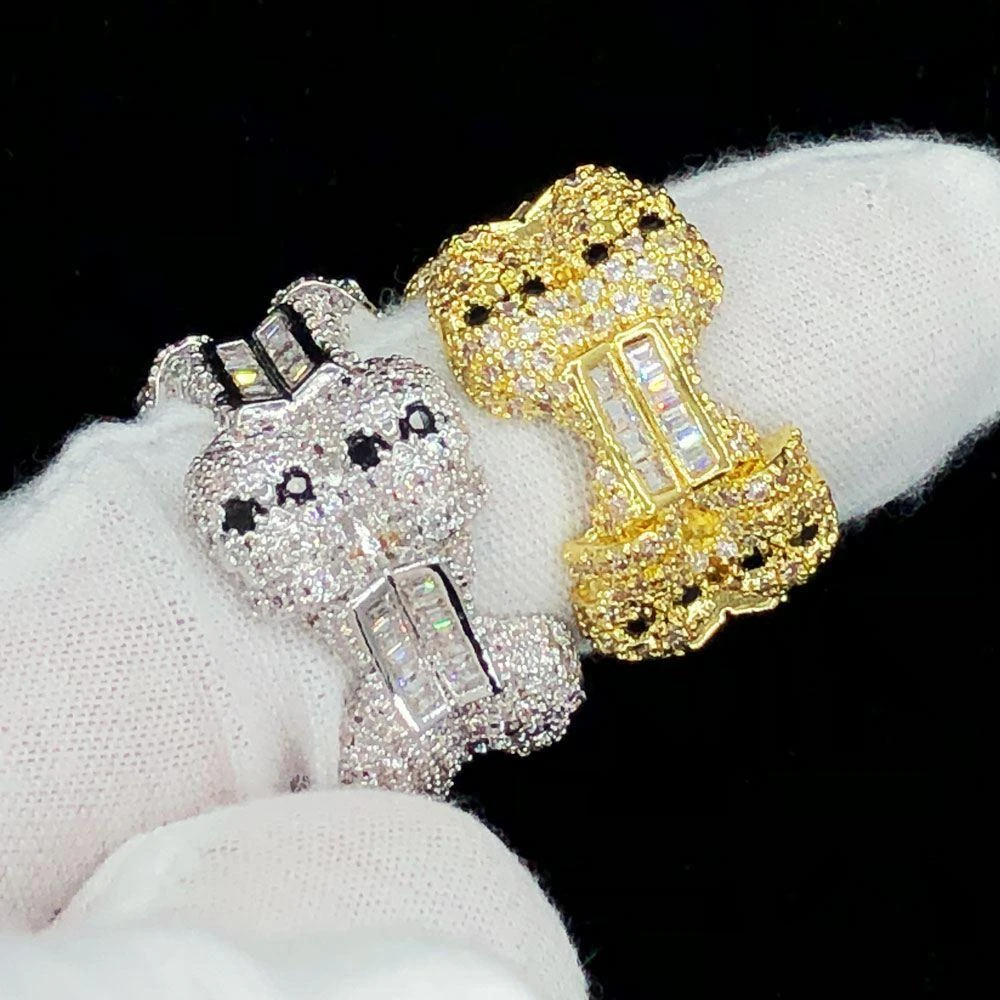 Skull & Bones Baguette Iced Out Eternity Hip Hop Ring 1 Skull & Bones Baguette Iced Out Eternity Hip Hop Ring