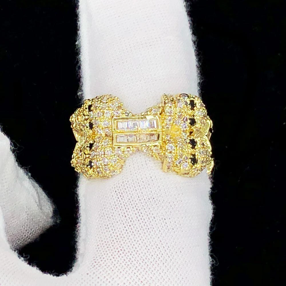 Skull & Bones Baguette Iced Out Eternity Hip Hop Ring 2 Skull & Bones Baguette Iced Out Eternity Hip Hop Ring - Image 2