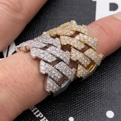Spiked Cuban Diamond Ring 2.45cttw 10K Gold -Wandr Jewelry Store spiked cuban diamond ring 245cttw 10k gold hiphopbling 859873