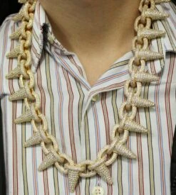 Spiked Rolo Gold CZ Bling Bling Hip Hop Chain -Wandr Jewelry Store spiked rolo gold cz bling bling hip hop chain default title hiphopbling 454187