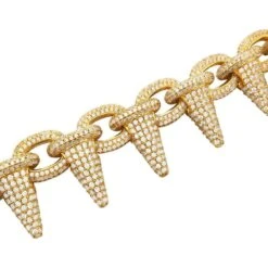 Spiked Rolo Gold CZ Bling Bling Hip Hop Chain