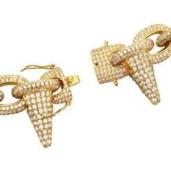 Spiked Rolo Gold CZ Bling Bling Hip Hop Chain -Wandr Jewelry Store spiked rolo gold cz bling bling hip hop chain hiphopbling 838913