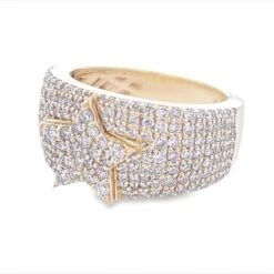 Star Pave Diamond Ring 2.35cttw 10K Gold