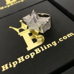 Super Star Rhodium CZ Bling Bling Ring 5 Super Star Rhodium CZ Bling Bling Ring -Wandr Jewelry Store super star rhodium cz bling bling ring 7 hiphopbling 298292