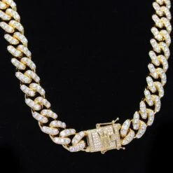 Tennis Cuban Link CZ Hip Hop Bling Bling Chain -Wandr Jewelry Store tennis cuban link cz hip hop bling bling chain yellow gold 18 hiphopbling 509714