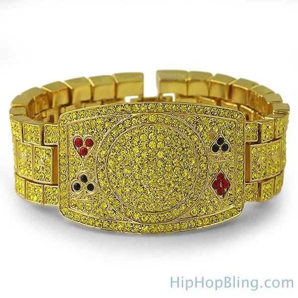 Texas Hold Em Poker Fan Lemonade Iced Out Bracelet 1 Texas Hold Em Poker Fan Lemonade Iced Out Bracelet