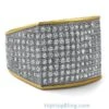 Thick Block Gold CZ Bling Bling Ring