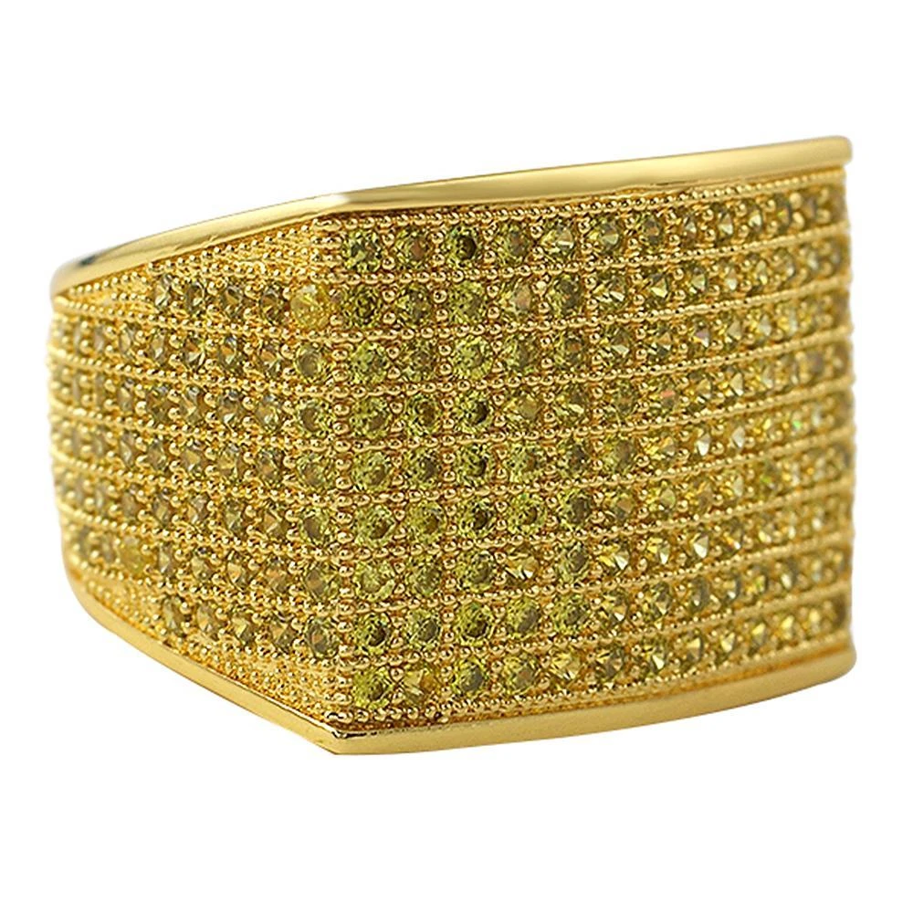 Thick Block Lemonade CZ Bling Bling Ring 1 Thick Block Lemonade CZ Bling Bling Ring
