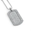 Totally Iced Out Blizzard Rhodium Bling Dog Tag & Chain