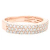 Triple Row .93cttw Diamond Ring 14K Rose Gold