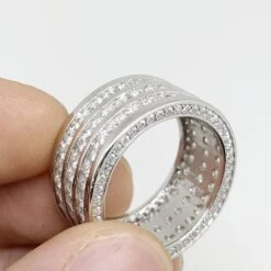 Triple Row CZ Eternity Band Bling Bling Ring In Rhodium -Wandr Jewelry Store triple row cz eternity band bling bling ring in rhodium hiphopbling 131721