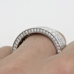 Triple Row CZ Eternity Band Bling Bling Ring In Rhodium -Wandr Jewelry Store triple row cz eternity band bling bling ring in rhodium hiphopbling 596002