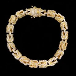 Turkish 3D Link Hip Hop Bling Bling Bracelet -Wandr Jewelry Store turkish 3d link hip hop bling bling bracelet yellow gold 7 hiphopbling 120702