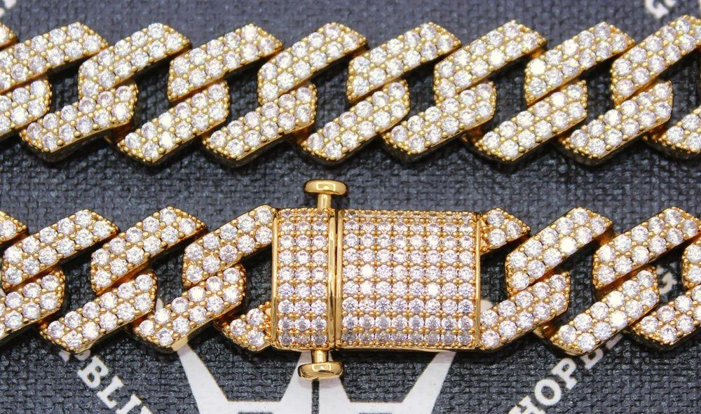 Turkish Cuban Bling Bling Chain 14MMWhite / Yellow Gold 2 Turkish Cuban Bling Bling Chain 14MMWhite / Yellow Gold - Image 2