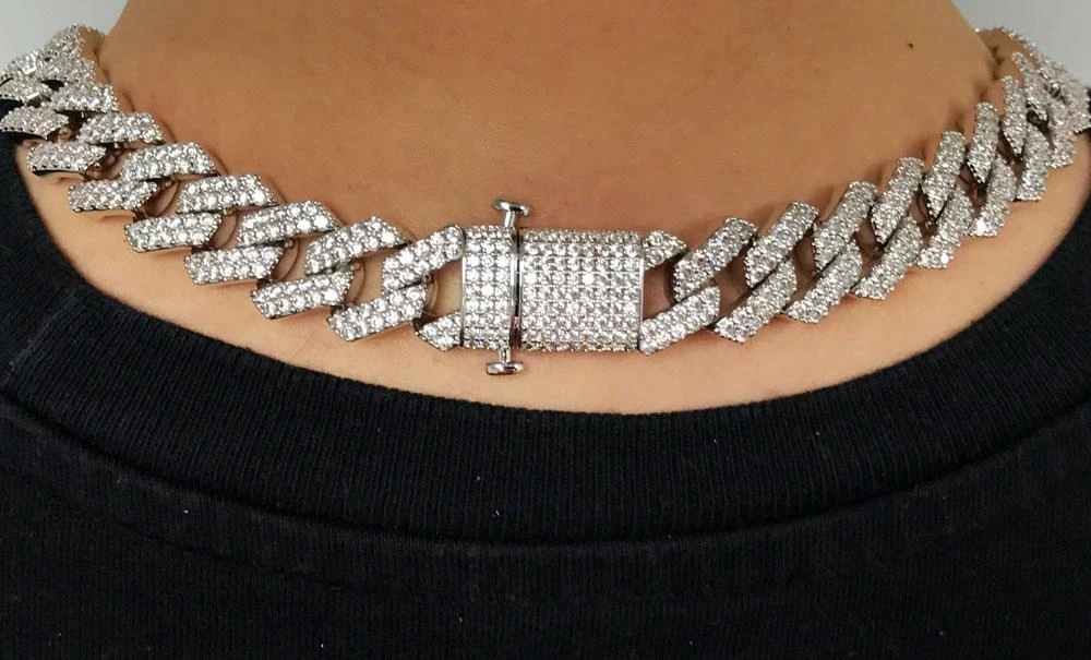 Turkish Cuban Bling Bling Chain 14MMWhite / Yellow Gold 4 Turkish Cuban Bling Bling Chain 14MMWhite / Yellow Gold - Image 4