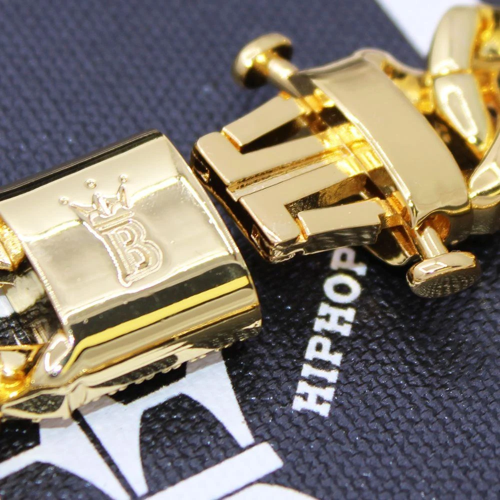 Turkish Cuban Bling Bling Chain 14MMWhite / Yellow Gold 7 Turkish Cuban Bling Bling Chain 14MMWhite / Yellow Gold - Image 7