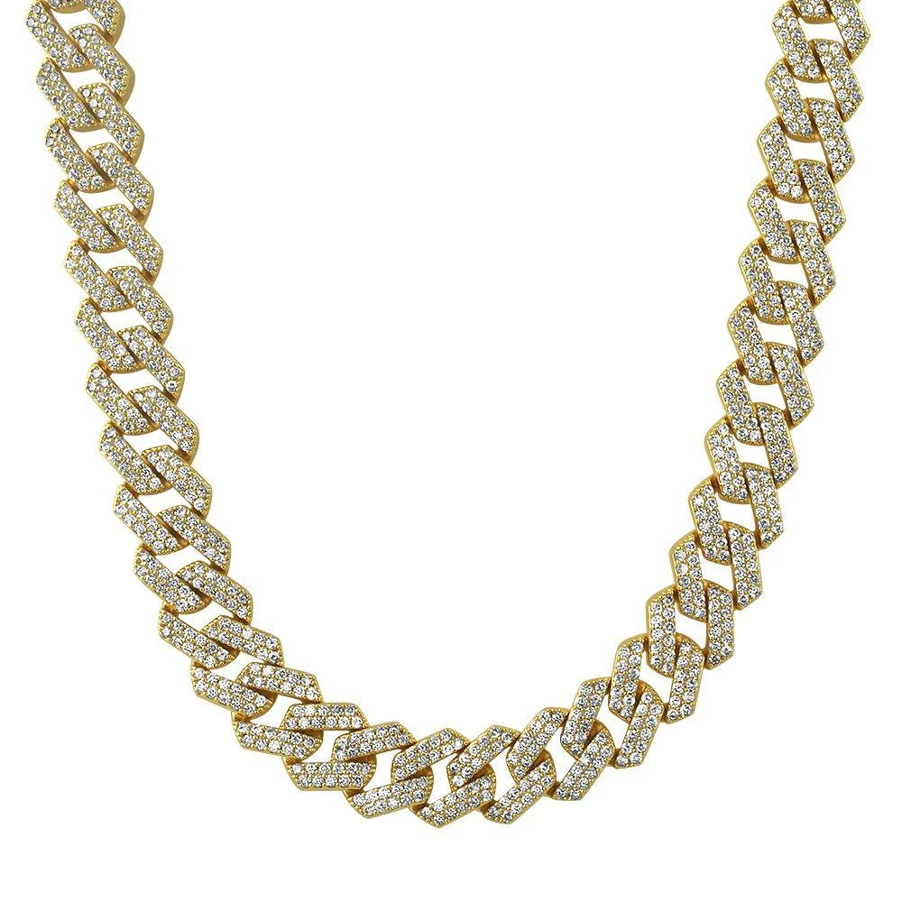 Turkish Cuban Bling Bling Chain 14MMWhite / Yellow Gold 1 Turkish Cuban Bling Bling Chain 14MMWhite / Yellow Gold