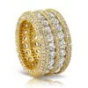 Ultimate Boss Bling Bling CZ Eternity Mens Ring In Gold