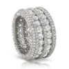 Ultimate Boss Bling Bling CZ Eternity Mens Ring In Rhodium
