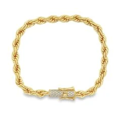 VVS Moissanite French Rope Bracelet Steel / .925 Silver