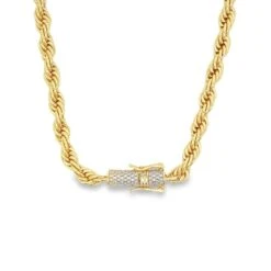 VVS Moissanite French Rope Chain Steel / .925 Silver -Wandr Jewelry Store vvs moissanite french rope chain steel 925 silver hiphopbling 847419