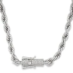 VVS Moissanite French Rope Chain Steel / .925 Silver -Wandr Jewelry Store vvs moissanite french rope chain steel 925 silver white gold 6mm 16 hiphopbling 436380