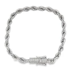 VVS Moissanite French Rope Chain Steel / .925 Silver -Wandr Jewelry Store vvs moissanite french rope chain steel 925 silver white gold 6mm 7 bracelet hiphopbling 396678