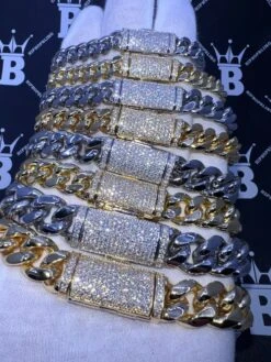 VVS Moissanite Miami Cuban Bracelet Steel / .925 Silver -Wandr Jewelry Store vvs moissanite miami cuban bracelet steel 925 silver 8mm yellow gold 7 bracelet hiphopbling 607362