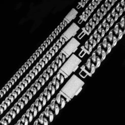 VVS Moissanite Miami Cuban Chain Steel / .925 Silver -Wandr Jewelry Store vvs moissanite miami cuban chain steel 925 silver hiphopbling 130512